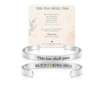 choice of all This Too Shall Pass Bracelet Inspirational Bangle Open Cuff Bracelet with Message Card Encouragement Inspirational Gifts for Family Friends, One Size, Zinc, no gemstone