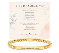 choice of all This Too Shall Pass Bracelet Inspirational Beaded Stretch Bracelet with Message Card Encouragement Inspirational Gifts for Family Friends, One Size, Zinc, no gemstone