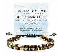 choice of all This Too Shall Pass Bracelet Inspirational Morse Code Beaded Bracelet with Message Card Encouragement Inspirational Gifts for Family Friends, One Size, Stone, no gemstone