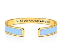 choice of all This Too Shall Pass Mantra Cuff Bracelet But F Hell Inspirational Bangle Bracelet Encouragement Inspirational Gifts for Family Friends, One Size, Zinc, no gemstone