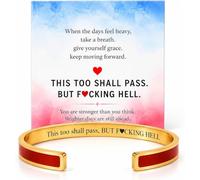 choice of all This Too Shall Pass Mantra Cuff Bracelet But F Hell Inspirational Bangle Bracelet with Message Card Encouragement Gifts for Family Friends, One Size, Zinc, no gemstone