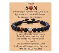 choice of all To My Son Basketball Soccer Gifts from Mom Sports Lover Players Birthday Graduation Mothers Day Gifts, adjustable, Brass, no gemstone