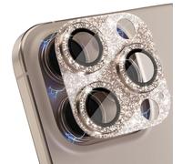 Choiche Compatible for iPhone 16 Pro/iPhone 16 Pro Max Camera Lens Protector, Bling Camera Cover with 9H Tempered Glass Lens Screen Protector Metal Ring Accessories (Glitter-Titanium Desert)