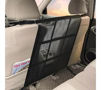 Choicons Dog Car Net Barrier,Universal Fit Sturdy Double-Layer Mesh 31.5"x23.6" Car Ceiling Cargo Net Pocket with Flexible Bungee Cords for Seat Movement Easy to Install