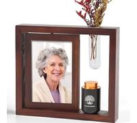 ChoiHeiy Small Urns for Human Ashes Keepsake with 4X6 Desk Picture Frame & Hydroponics Glass Vase, Memorial Keepsake Urn for Human Ashes, Mini Urns for Human Ashes, Small Urn Cremation