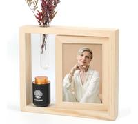 ChoiHeiy Small Urns for Human Ashes Keepsake with 4X6 Desk Picture Frame & Hydroponics Glass Vase, Memorial Keepsake Urn for Human Ashes, Mini Urns for Human Ashes, Small Urn Cremation
