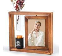 ChoiHeiy Small Urns for Human Ashes Keepsake with 4X6 Desk Picture Frame & Hydroponics Glass Vase, Memorial Keepsake Urn for Human Ashes, Mini Urns for Ashes, Small Urn Cremation