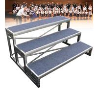 Choir Risers Anti-Slip Sturdy Platforms for Concert Halls, Easy-to-Assemble Choral Steps for Classroom and Public Speaking, 3-Tier Design