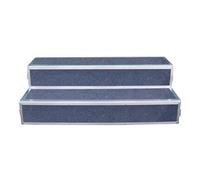 Choir Risers Folding Choral Stairs Stage Riser Platform Based Metal Anti-Slip Portable Stage Platform Multi-Level，Lightweight 2-Tier Choir Risers with Gray Carpet - Folding Stage Steps for C