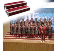 Choir Risers Folding Choral Stairs Stage Riser Platform Based Metal Anti-Slip Portable Stage Platform Multi-Level，(Heavy Duty Choir Risers - Non-Slip 2-Tier Stage Steps, 50.4" Long, Ideal f