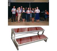 Choir Risers Folding Choral Stairs Stage Riser Platform Based Metal Anti-Slip Portable Stage Platform Multi-Level Home Theater Seating，Portable Choral Risers for Singing and Performances, St