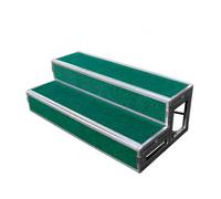 Choir Risers Folding Choral Stairs Stage Riser Platform Based Metal Anti-Slip Portable Stage Platform Multi-Level，Portable Metal Choir Risers with Green Carpet - 2-Tier Folding Stage for Chu