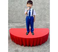 Choir Stage Risers,Arc Portable Stage for School Kids, Portable Folding Stage Platforms for Wedding Event, Outdoor Party Stage Riser Unit with Red Skirting(Small)