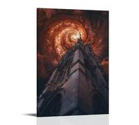 Choirs Sing From The Tower While Stars Spiral in Praise Above A World Reborn Wall Art Mural Modern Decoration Hanging Art Poster 20x30inch(50x75cm)