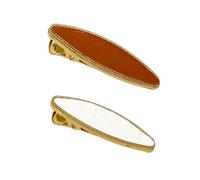 CHOISBEING Leather Hair Clip for Girl 2 Pack Cute Small Hair Clips for Women White Brown Tiny Hair Styling Pins