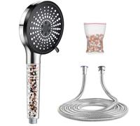 Choisonye Upgraded Filter Shower Head and 1.5m Hose,5 Modes High Pressure Shower Heads, Residual Chlorine Remove Shower Filter, with Replacement Stones -3-in-1 Value Kit- for All Shower Types
