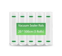 Choisonye Vacuum Food Sealer Rolls Bags 5 Rolls 20 x 500 cm, BPA Free, Puncture Prevention,Commercial Grade Textured Food Vacuum Sealer Bag, Thick Embossed Bags for Food Storage (total:2500cm)