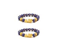 Choistily 2PCS FengShui Bracelets for Women Wealth And Luck Bracelet Black Obsidian Pixiu Wealth Bracelet FengShui Beaded Strand Bracelets for Women Men, One Size, Stone, no gemstone