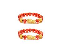 Choistily 2PCS FengShui Bracelets for Women Wealth And Luck Bracelet Black Obsidian Pixiu Wealth Bracelet FengShui Beaded Strand Bracelets for Women Men, One Size, Stone, no gemstone