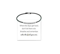 Choistily Dont Let The Hard Days Win Bracelet for Women Adjustable Handmade Braided Bracelet Stainless Steel Tube Engraved Inspirational Bracelet for Women Men Inspirational Jewelry Gifts, adjustable