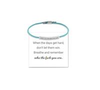 Choistily Dont Let The Hard Days Win Bracelet for Women Adjustable Handmade Braided Bracelet Stainless Steel Tube Engraved Inspirational Bracelet for Women Men Inspirational Jewelry Gifts, adjustable