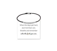 Choistily Dont Let The Hard Days Win Bracelet for Women Adjustable Handmade Braided Bracelet Stainless Steel Tube Engraved Inspirational Bracelet for Women Men Inspirational Jewelry Gifts, adjustable