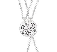 Choistily Friendship Necklace for 3 Bff Necklaces Cute Heart Matching Necklace Best Friends Forever with Crystal Broken Heart Charm Pendant Necklace Sister Birthday Gifts, Metal, No Gemstone