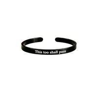 Choistily This Too Shall Pass Cuff Bracelet Stainless Steel Engraved Inspirational Bangle Bracelets for Women Men Inspirational Jewelry Gifts, M, Stainless Steel, no gemstone