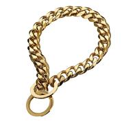 Choke Collar for Dogs | 34 Inch Dog Pulling Collar | Stylish Stainless Heavy Duty Chain Fits 30in Neck for Small Large Breed Nighttime Safety Behavior Correction Puppy