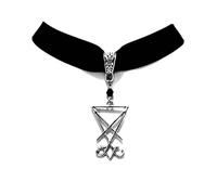 Choker Collar Sigil of Lucifer Satanic Symbol Seal of Satan Demon Baphomet Nu Goth Gothic Dark Occult Pagan Wicca Witch Magic-choker