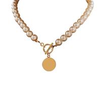 Choker Necklace Choker Necklace Fashion Wedding Pearl For Women Vintage Coin Lock Pendant Chain Jewelry