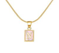 Choker Necklaces for Women 26 Initial Necklace Luminous Square Shape 26 Alphabet Chain Necklace A Z Puffy Heart