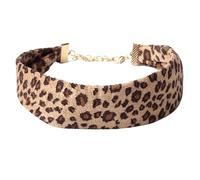 Choker Necklaces for Women Adjustable Leopard print Choker Gothic Accessorie, M, Faux Leather, Amber