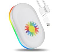 CHOKMAX Mouse Jiggler, Newest Undetectable Mouse Mover Shaker Wiggler with Color Switchable RGB Lights and Drive Free USB Port, Automatic Random Move Mechanical Turntable Pad Keep Computer Awake