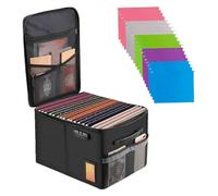 Chokoter Fireproof Document Box File Organizer Box, Cabinet Storage Filing with Lock, Portable Office Safe for Hanging Letter/Legal Folder 16.1 x 12.9 11in (File Box+20 Files)