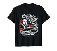 Chola Pinup Lowrider Classic Car Art T-Shirt