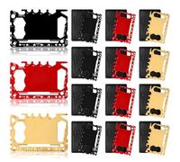 Cholemy 12 Pcs Credit Card Wallet Multitool 46 in 1 Metal Stainless Steel Survival Pocket Tool Bottle Opener MultiPurpose for Husband Boyfriend Adults Men (Black,Red,Gold)
