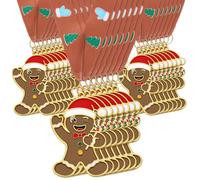 Cholemy 20 Pcs 2" Christmas Medals Award Christmas Trophy Award with Neck Ribbon for Winner First Place Participation Gift Prizes Xmas Party(Gingerbread Man)