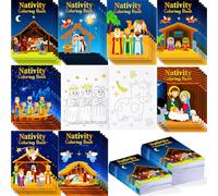 Cholemy 24 Pcs Christmas Nativity Coloring Books Bulk Religious Christian Activity Bible Drawing Book for Christmas Party Church Bag Filler