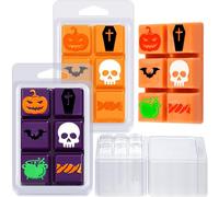 Cholemy 25 Pcs Wax Melt Molds Clear Empty Plastic Clamshells 4.72 x 3.19 x 0.79 Inch Cubes for Crafts Tarts Candle Making Supplies, 2.4 oz