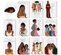 Cholemy 36 Set African American Christian Cards with Envelopes African Bible Verse Christmas Greeting Cards Religious Scripture Xmas Inspirational Quote Faith Church Holiday Gifts for Black Women