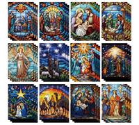 Cholemy 36 Set Nativity Scenes Christmas Cards with Envelopes Jesus Traditional Religious Holy Night Christmas Greeting Cards Nativity Scenes Church Xmas Decoration for Women Family Holiday Gift