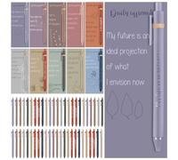 Cholemy 50 Set Mental Health Awareness Items Affirmation Pens Gifts Bulk for Students Women Men Employee Gifts Motivational Quote Ballpoint Pens with Cards for Stress Relief for Office School Event