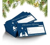 Cholemy 500 Pcs Christmas Offering Envelopes - 6.3 x 3.1 Inch Tithes and Offering Envelopes for Religious Tithe Donation - Bulk Christmas Church Supplies (Star)