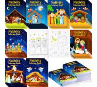 Cholemy Christmas Nativity Coloring Books Bulk Religious Christian Activity Bible Drawing Book for Christmas Party Church Bag Filler(48 Pcs)