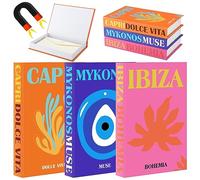 Cholemy Preppy Decorative Books Room Decor Aesthetic Magnetic Decorative Fake Faux Book Storage Bookshelf Fake Stuff for Modern Bookshelf Coffee Table Home Living Room Mantle