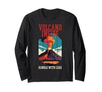 Choleric Rage Humor - Volcano Inside Handle With Care Long Sleeve T-Shirt