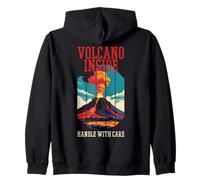 Choleric Rage Humor - Volcano Inside Handle With Care Zip Hoodie