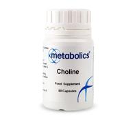 Choline 600 mg - 60 Vegan Capsules | Supports Liver Function, Fat Metabolism & Cognitive Health | Additive-Free | UK-Made | Metabolics