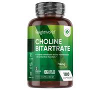 Choline Bitartrate 180 Capsules 714mg | High Strength & Liver Supplement Vegan